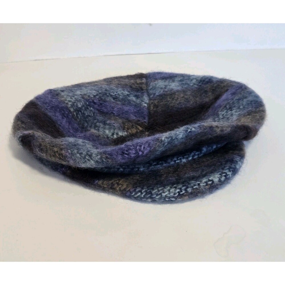 Donegal Design Hat Womenms Beret Ireland Handwoven Mohair Wool Blend Knit - Picture 1 of 4